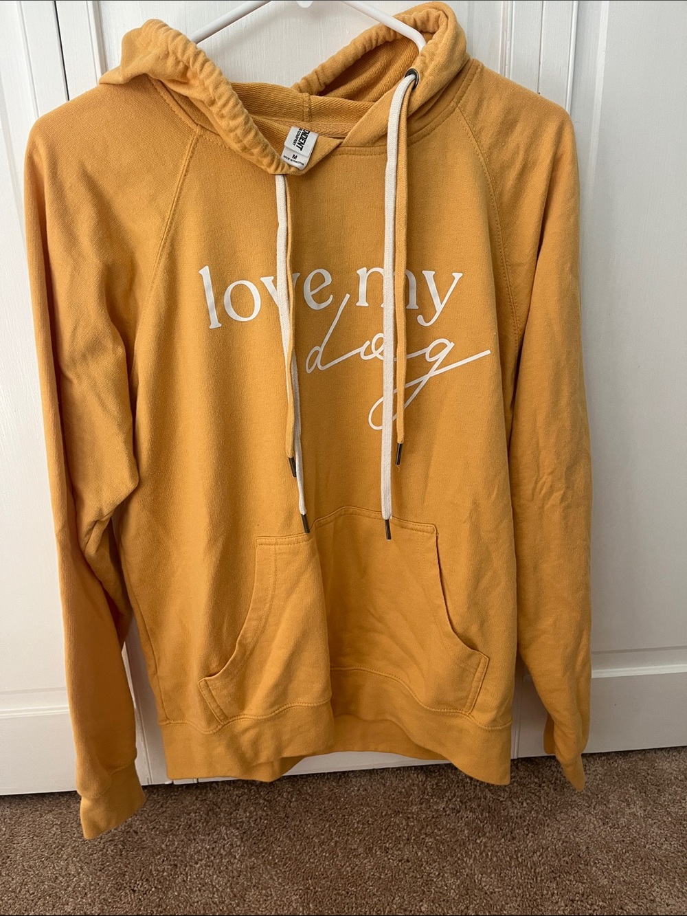 Love My Dog Mustard Yellow Hoodie